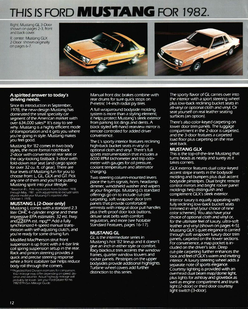 1982 Ford Mustang Brochure Page 7
